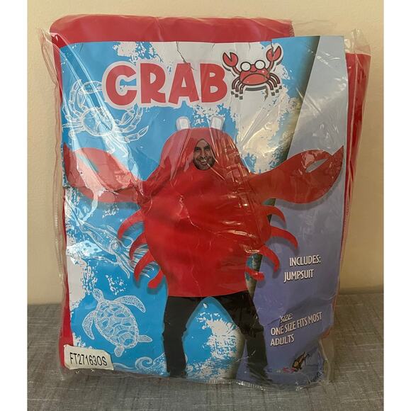 New Era Spooky Red CRAB Size Adult One Size Halloween Costume - Picture 4 of 11